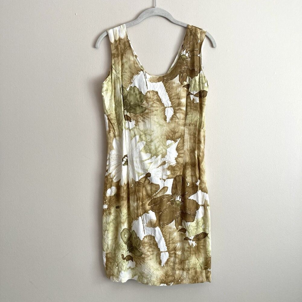 Jams World Womens Vintage Sleeveless Shift Dress Size 9 Floral Hawaiian
